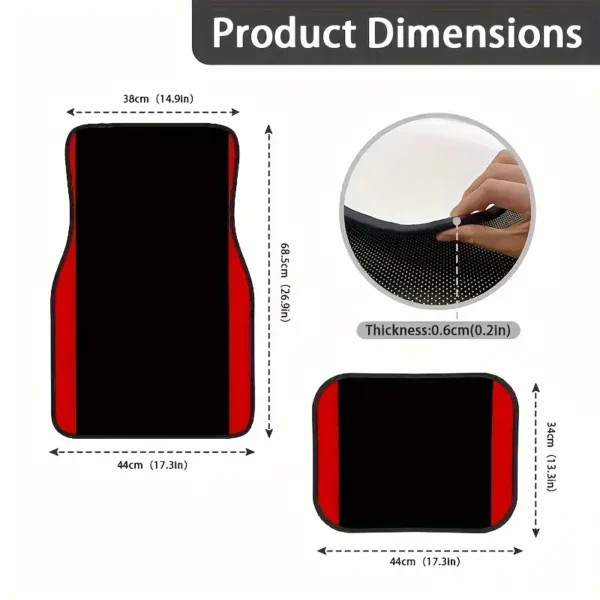 279f7c08-38cc-4f4d-91d3-ed7daaade1a3.webp Set of 4 Red Vertical Striped Car Floor Mats
