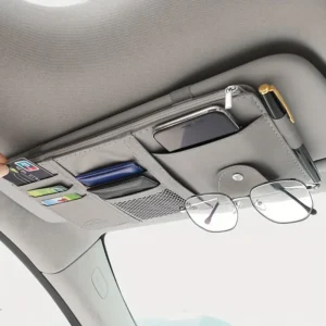c884e60c-aca0-41c4-8d98-afa156b9e13d.webp Gray PU Leather Car Visor Organizer